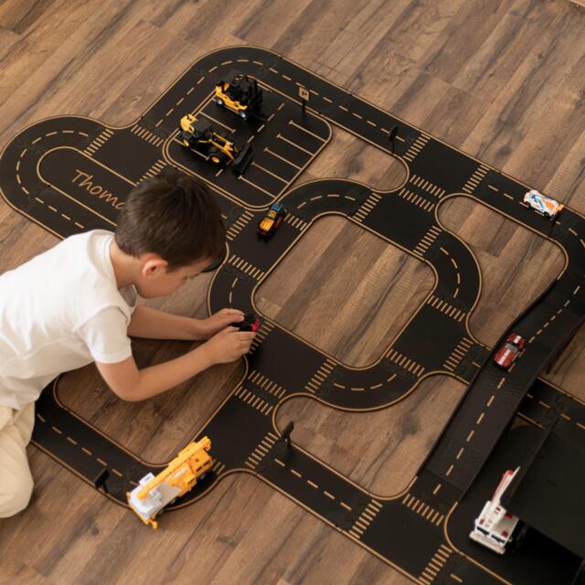 Personalized Wooden Car Road Puzzle Eco-Friendly Montessori Toy - image 1