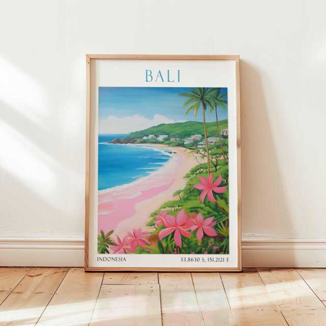 Bali Poster, Indonesia Wall Art, Tropical Paradise Print, Beach Southeast Asia Travel Decor - image 1