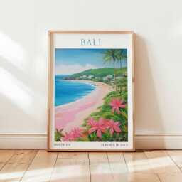 Bali Poster, Indonesia Wall Art, Tropical Paradise Print, Beach Southeast Asia Travel Decor - thumbnail 1