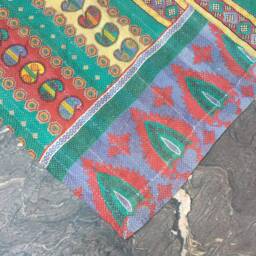 Handmade Reversible Cotton Kantha Quilt Vintage Indian Sari Bohemian Throw - thumbnail 3