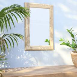 Reclaimed Teak Wood Mirror Frame Home Decor - thumbnail 2