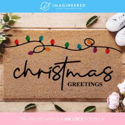 Christmas Greetings Doormat - Festive Holiday Rug Xmas Decorations Welcome Mat Porch Decoration Decor - thumbnail 1