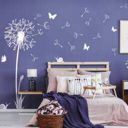 Wall Sticker Dandelion With Flying Seeds Butterflies Wall Decal Decoration Tattoo Room Interior Design W316 - thumbnail 3