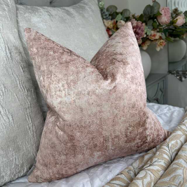 Designer Pink Cushion Cover, Marble Design Pillow Luxury Pittura Clarke & Fabric, Double Sided Cover - image 1