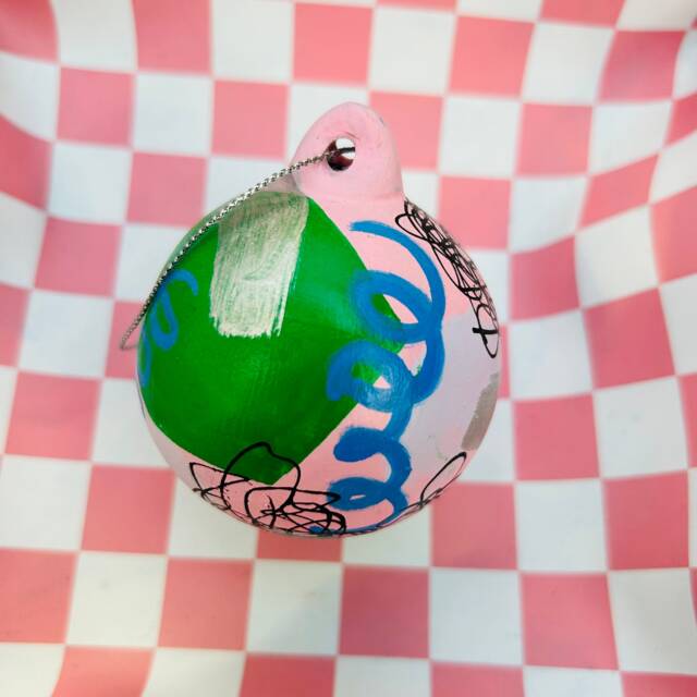 Colourful Hand Painted Ceramic Christmas Bauble - image 1