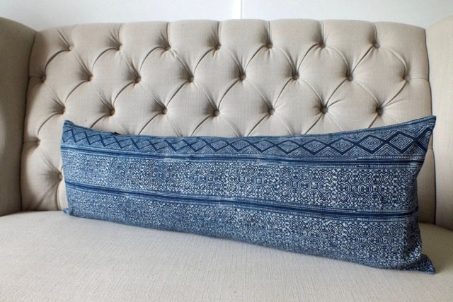 Throw Pillow Cover Indigo Navy Blue Cushion Case Decorative Handmade Ethnic Hmong Textile Cushions - image 1