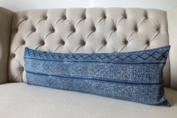 Throw Pillow Cover Indigo Navy Blue Cushion Case Decorative Handmade Ethnic Hmong Textile Cushions - thumbnail 1