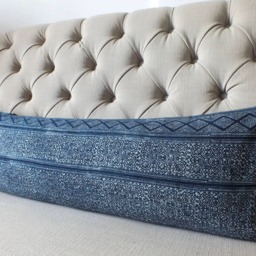 Throw Pillow Cover Indigo Navy Blue Cushion Case Decorative Handmade Ethnic Hmong Textile Cushions - thumbnail 3