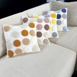 Punch Needle Throw Pillow Preppy Decorative Cotton Cover - thumbnail 3