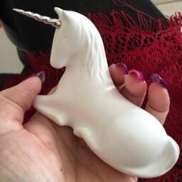 Unicorn Sculpture 110mm For Healing & Meditation With Sterling Silver Horn - thumbnail 2