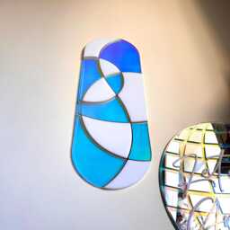 "Iridescent Acrylic Wall Art Holographic Contemporary Decor - 23.6""x8.2" - thumbnail 3