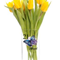 Personalised 21st Birthday Flower Vase Gift Present With Butterfly - thumbnail 2