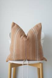 Brown Tribal Hemp Hand Woven Natural Dye Color Hmong Lumbar Pillow Cover - thumbnail 1