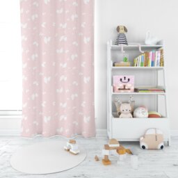 Pink Leaf Curtains, & White Curtains , Kids Room Girls Boys Decor - thumbnail 1