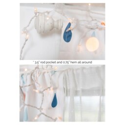 Pink Leaf Curtains, & White Curtains , Kids Room Girls Boys Decor - thumbnail 3