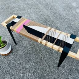 Hand-Woven Entryway Bench Mcm Style End Of Bed & Mudroom Seating - Custom-Made, Multiple Sizes - thumbnail 4