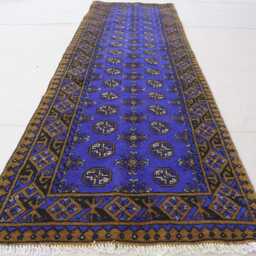 2'7x9'5 Ft Purple Runner Rug, Afghan Hand Knotted Veg Dyes Wool Tribal Turkmen Oriental Kitchen Runner, Hallway 10 Rug - thumbnail 3