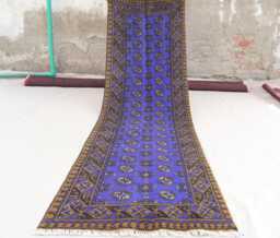 2'7x9'5 Ft Purple Runner Rug, Afghan Hand Knotted Veg Dyes Wool Tribal Turkmen Oriental Kitchen Runner, Hallway 10 Rug - thumbnail 1