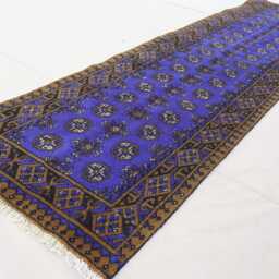 2'7x9'5 Ft Purple Runner Rug, Afghan Hand Knotted Veg Dyes Wool Tribal Turkmen Oriental Kitchen Runner, Hallway 10 Rug - thumbnail 2