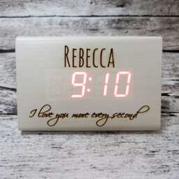 Personalized Wood Clock, Alarm Bridesmaid Gifts, Anniversay, Mothers Day - thumbnail 1