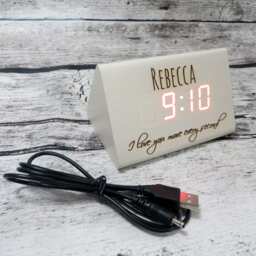 Personalized Wood Clock, Alarm Bridesmaid Gifts, Anniversay, Mothers Day - thumbnail 2