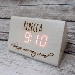 Personalized Wood Clock, Alarm Bridesmaid Gifts, Anniversay, Mothers Day - thumbnail 3