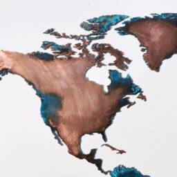 Wall Map Large Copper, Metal World Map, Copper Art, Home Decor Handmade, Patina Decoration, Design, Anniversary Gift - thumbnail 3