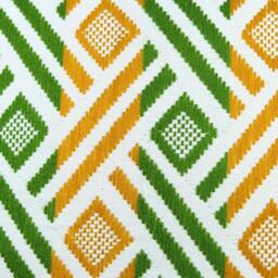 Jacquard Pillow Cover Green & Yellow Geometric Cushion, Euro Sham - thumbnail 3