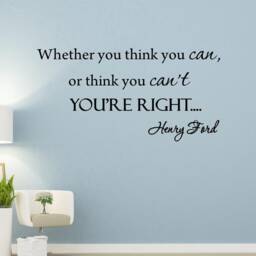 Vwaq Whether You Think Can Or Cant You're Right Wall Decal Henry Ford Inspirational Quotes Sayings Vwaq-563 - thumbnail 1