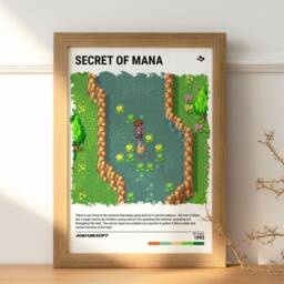 Secret Of Mana - 1993 Poster - Video Game Wall Art Print/Home Decor Gaming Gift A5-A4-A3-A2-A1 Unframed Canvas For Frame - thumbnail 2