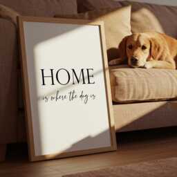 Home Is Where The Dog Print - Gift For Lover Quote New Pet Poster Wall Art D??cor Unframed - thumbnail 2