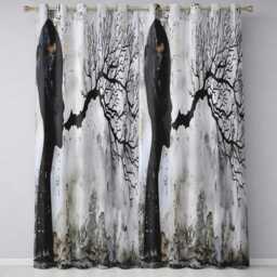 Human Profile With Branching Tree Mind Design Stylish Bold Artwork For Home Decor Readymade Eyelet Ring Top Thermal 100% Blackout Curtains - thumbnail 3