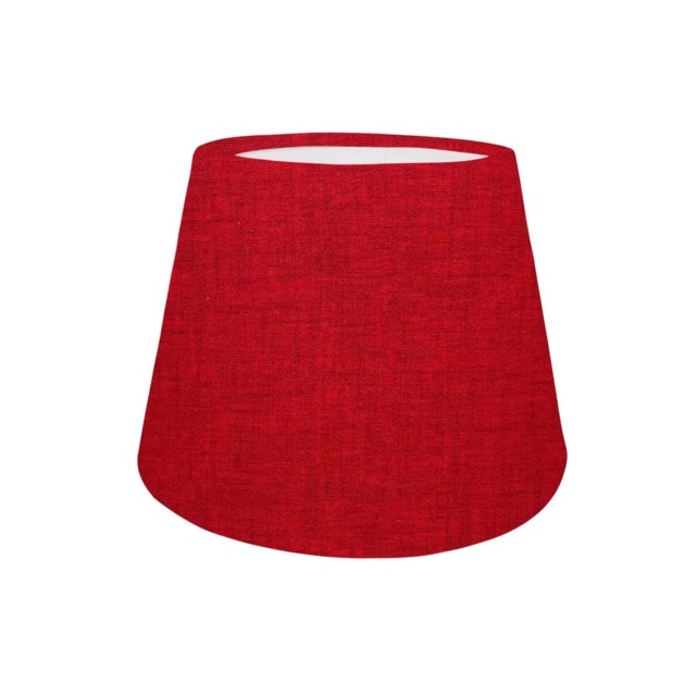 Red Linen Look Fabric Empire Lampshade, Handmade Home Decor, New House Gift, Light Shade - image 1