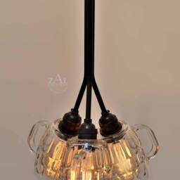 3 Beer Mug Cluster Pendant Light. Chandelier - thumbnail 2