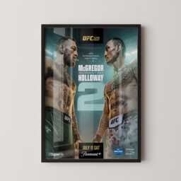 Mcgregor Vs Holloway 2 Poster, Ufc 329 Fight Night Wall Art, Conor Mma Print, Max Combat Sports Decor - thumbnail 1