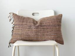 Handwoven Hemp Lumbar Pillow Cover Vintage Karen Tribal Design - thumbnail 1