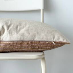 Handwoven Hemp Lumbar Pillow Cover Vintage Karen Tribal Design - thumbnail 3
