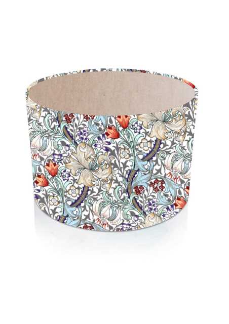 William Morris Golden Lily With Cream Interior Lampshade, Handmade Drum Lamp Shade - image 1