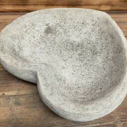 stone Garden Bird Bath Bowl Love Heart Ornament Top Only - thumbnail 4