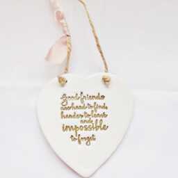 Friends Farewell Quote Heart Ornament Friendship Sentimental Thoughtful Plaque Meaningful Good Leaving Gift - thumbnail 2