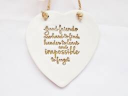 Friends Farewell Quote Heart Ornament Friendship Sentimental Thoughtful Plaque Meaningful Good Leaving Gift - thumbnail 1