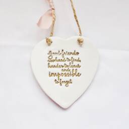 Friends Farewell Quote Heart Ornament Friendship Sentimental Thoughtful Plaque Meaningful Good Leaving Gift - thumbnail 3