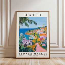 Haiti Flower Market Print Caribbean Floral Wall Art - thumbnail 3