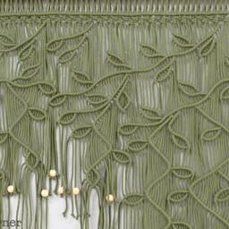 Macrame Leaf Curtain Boho Window Valance, Wall Hanging Decor - thumbnail 3