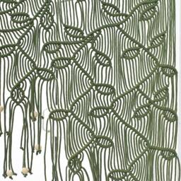 Macrame Leaf Curtain Boho Window Valance, Wall Hanging Decor - thumbnail 2