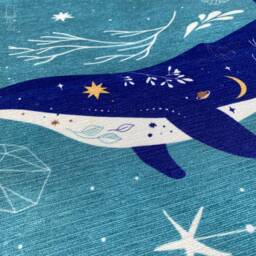 Blue Pillow Cover With Whale & Ursa Major Design - Double Sided Printing On Soft Chenille Fabric Multi Size Options Oeko-Tex?? - thumbnail 2