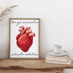 Anatomical Heart A4 Print, Cardiology Wall Art - thumbnail 3