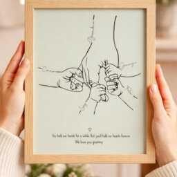 Personalised Mum & Children Line Art Print - Custom Family Keepsake Wall - thumbnail 2