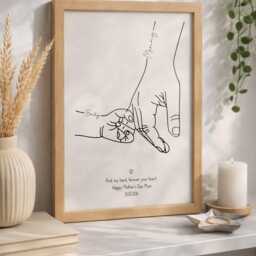 Personalised Mum & Children Line Art Print - Custom Family Keepsake Wall - thumbnail 3