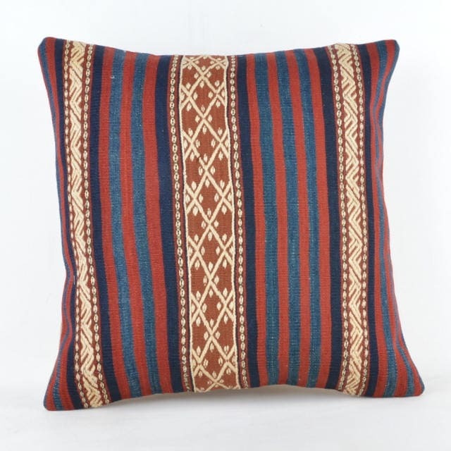 Kilim Pillow, Wool Kilim Pillow From Sarkoy 50x50 cm, 20x20 - image 1